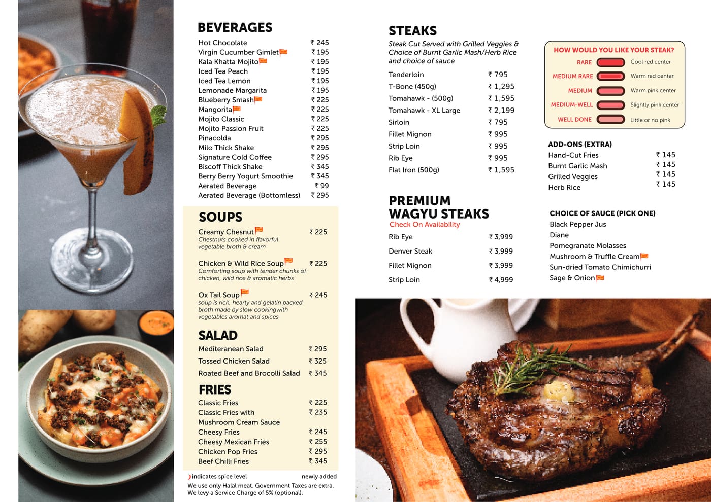 Goldman's Steakhouse menu page 2